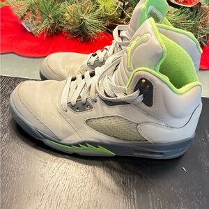 Jordan Lime Green and Gray Sneakers
